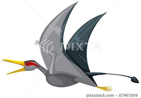 A dinosaur rhamphorhynchus on white background 87965809