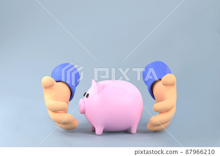 hands tender holding pink piggy bank, savings and invest for future growth. hands tender holding pink piggy bank, savings and invest for future growth. 87966210