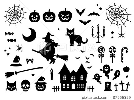 Halloween silhouette illustration set 87966539