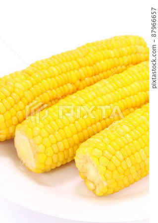 3 boiled corn ingredients, bright background 3 boiled corn ingredients, bright background 87966657