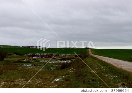 Continue walking in the snow Camino (Santiago pilgrimage) 87966664
