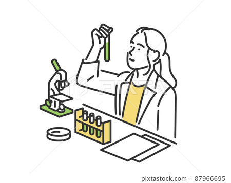 一個女人在實驗室做實驗的圖像插圖材料 一個女人在實驗室做實驗的圖像插圖材料 87966695