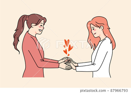 Happy friends show care for each other Happy friends show care for each other 87966793