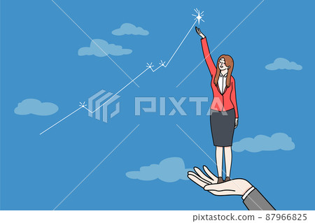 Businesswoman get helping hand reach goal Businesswoman get helping hand reach goal 87966825