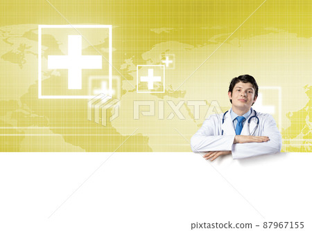 Doctor with banner 87967155