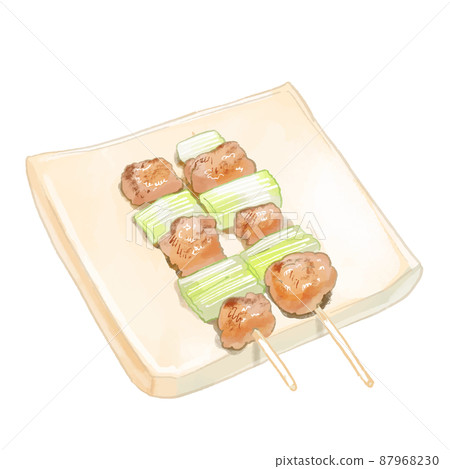 烤雞肉串插圖 87968230