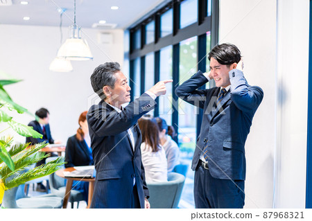 Boss rebuking his subordinates Boss rebuking his subordinates 87968321