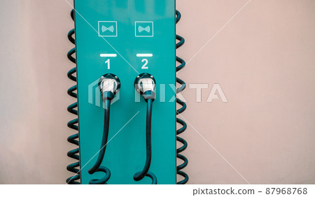 Electric car charging battery. Electric car power station with electricity charging battery tiny Electric car charging battery. Electric car power station with electricity charging battery tiny 87968768