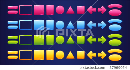 Glossy geometric buttons for game Glossy geometric buttons for game 87969054