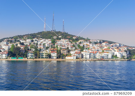 View of Kinaliada island from the Sea of Marmara, near Istanbul, Turkey 87969209