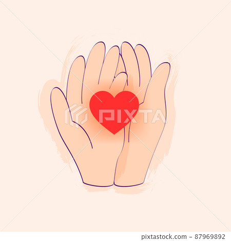 Hands Holdign Heart 87969892