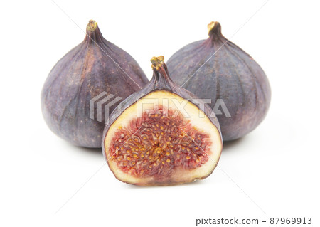 fresh figs on a white background. Vitamin products 87969913