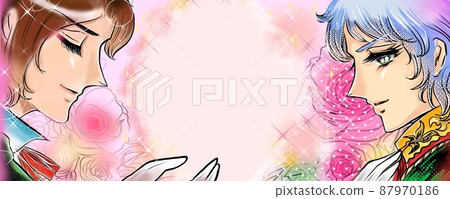 70's Shojo Manga Handsome Princes' Date Invitation Delusion Illustration 87970186