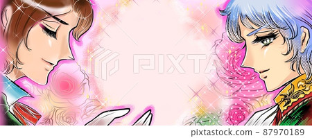 70's Shojo Manga Handsome Princes' Date Invitation Delusion Illustration 87970189