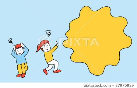 Illustrations of men and women fighting prejudice, beliefs, imposition, discrimination and unconscious bias 87970959