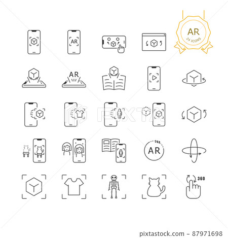 AR vector, Set of Augmented Reality icon.-插圖素材 [87971698] - PIXTA圖庫