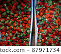 Fresh strawberries on the store counter 87971734