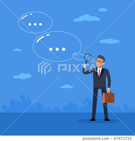 Empty promises. Man blowing soap bubbles. Scammer deceives. Lies and bragging. Impostor and liar. Boastful businessman. Deception of trust. Swindler talking falsehood. Vector concept Empty promises. Man blowing soap bubbles. Scammer deceives. Lies and bragging. Impostor and liar. Boastful businessman. Deception of trust. Swindler talking falsehood. Vector concept 87971755