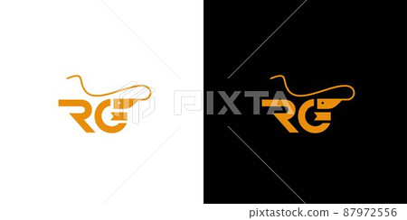 Simpe and unique RG letter initial shrimp logo design 87972556