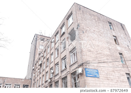 MARIUPOL, UKRAINE - March. 5, 2022: War of Russia against Ukraine. Building damaged by an enemy aircraft DOSEAF MARIUPOL, UKRAINE - March. 5, 2022: War of Russia against Ukraine. Building damaged by an enemy aircraft DOSEAF 87972649