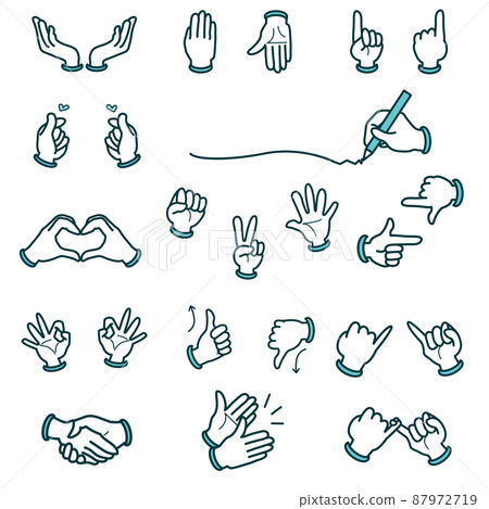 Hand and finger parts set blue 87972719