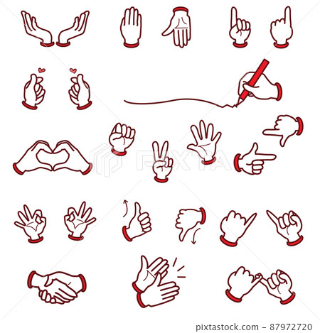 Hand and finger parts set red 87972720
