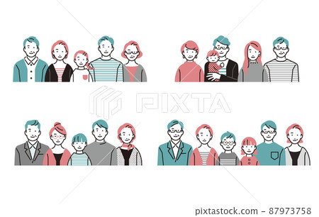 Various people three generations family 87973758