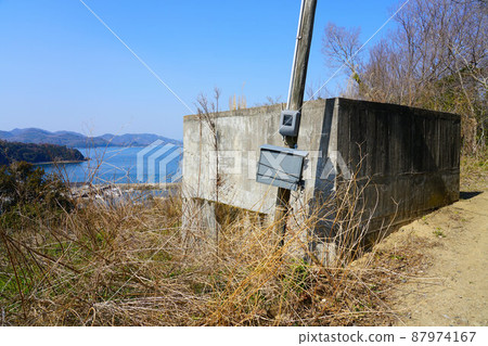 A tank that stores rainwater supplied to the ridge field Manabe Island, Kasaoka City, Okayama Prefecture 87974167