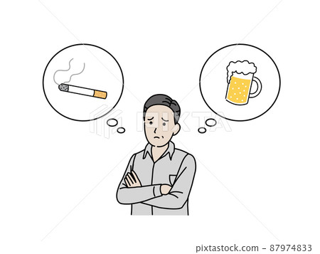 Smoking cessation, abstinence, middle-aged and older men suffering from addiction, smokers, tobacco, beer, drinking nicotine Smoking cessation, abstinence, middle-aged and older men suffering from addiction, smokers, tobacco, beer, drinking nicotine 87974833