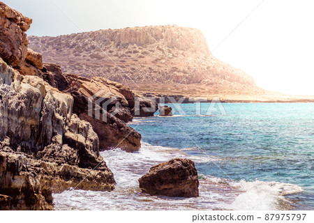 Rock at Cape Greco National Forest Park. Famagusta District, Cyprus Rock at Cape Greco National Forest Park. Famagusta District, Cyprus 87975797