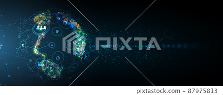 Technology data background, idea of global business solution Technology data background, idea of global business solution 87975813