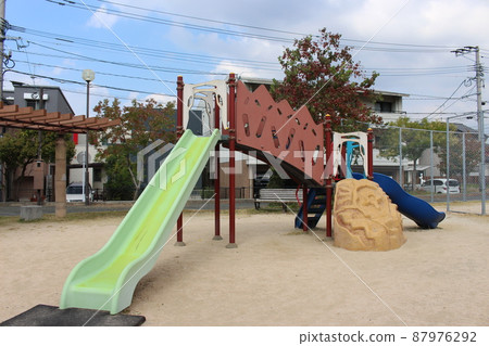 A slide at Chihayaminami Park in Chihaya, Higashi-ku, Fukuoka 87976292