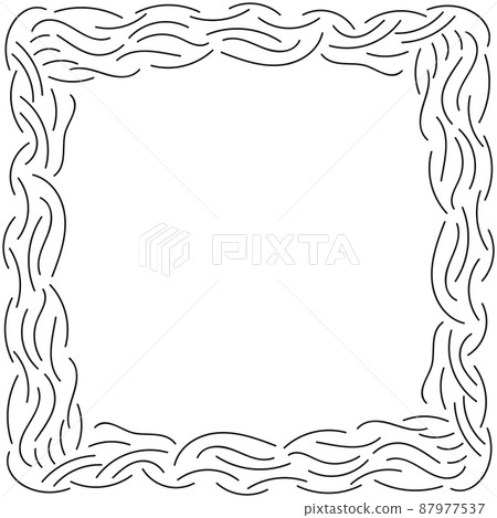 Abstract doodle curly thin line frame Abstract doodle curly thin line frame 87977537