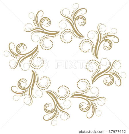 Abstract curly gold frame 87977632