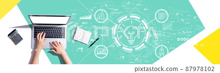 Great idea for success concept with person using a laptop 87978102