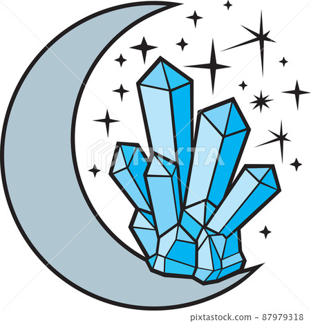 Crystal Moon color vector icon Crystal Moon color vector icon 87979318