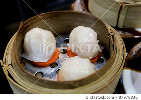Chinese snacks with shrimp stuffed, dim sum or Chinese dumpling 87979830