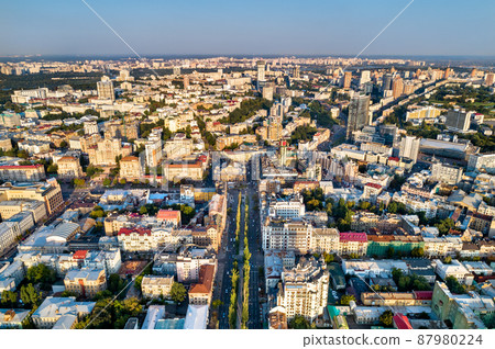 Aerial view of Taras Shevchenko Boulevard in Kiev, Ukraine Aerial view of Taras Shevchenko Boulevard in Kiev, Ukraine 87980224