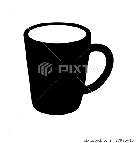 Mug of coffee or tea icon. Minimal flat design style. 87980410