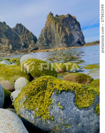 從岩石上看到的北海道島舞海岸 87981049