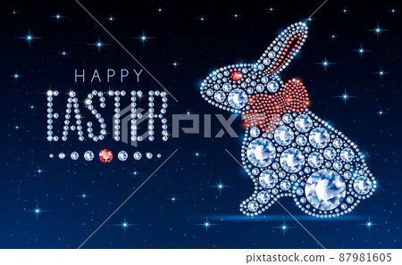Easter Bunny made of diamonds vector illustration 87981605