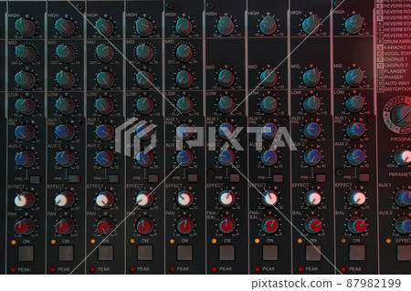 Audio sound mixer, close up and top view 87982199