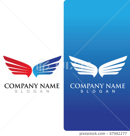 Wing falcon bird  Logo Template vector 87982277