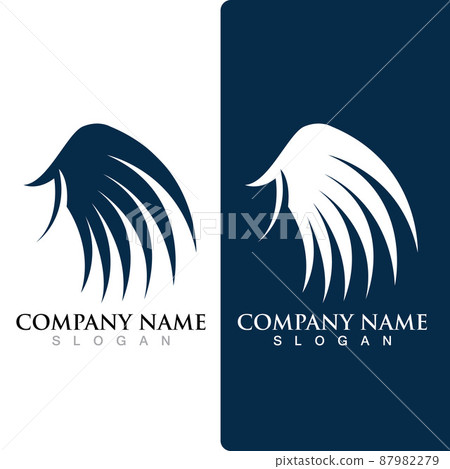 Wing falcon bird  Logo Template vector 87982279