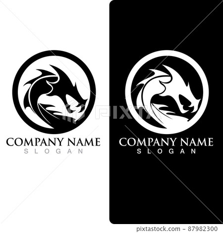 Dragon logo vector icon illustration design 87982300