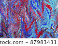 Colorful liquid paints mixed together creating modern abstract. illustrations. 87983431