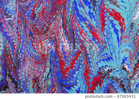 Colorful liquid paints mixed together creating modern abstract. illustrations. Colorful liquid paints mixed together creating modern abstract. illustrations. 87983431
