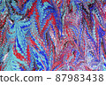 Colorful liquid paints mixed together creating modern abstract. illustrations. 87983438