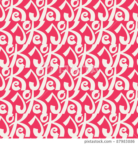 Joke lettering seamless pattern. White letters on red background. 87983886