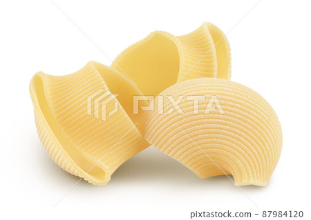 lumaconi pasta isolated on white background with clipping path and full depth of field lumaconi pasta isolated on white background with clipping path and full depth of field 87984120